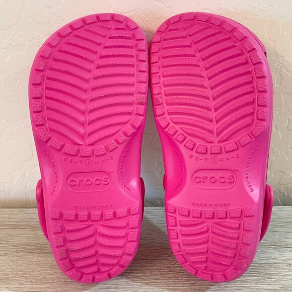 Women's Crocs Shoes Small 6 7 Bright Pink Mules - Picture 11 of 12